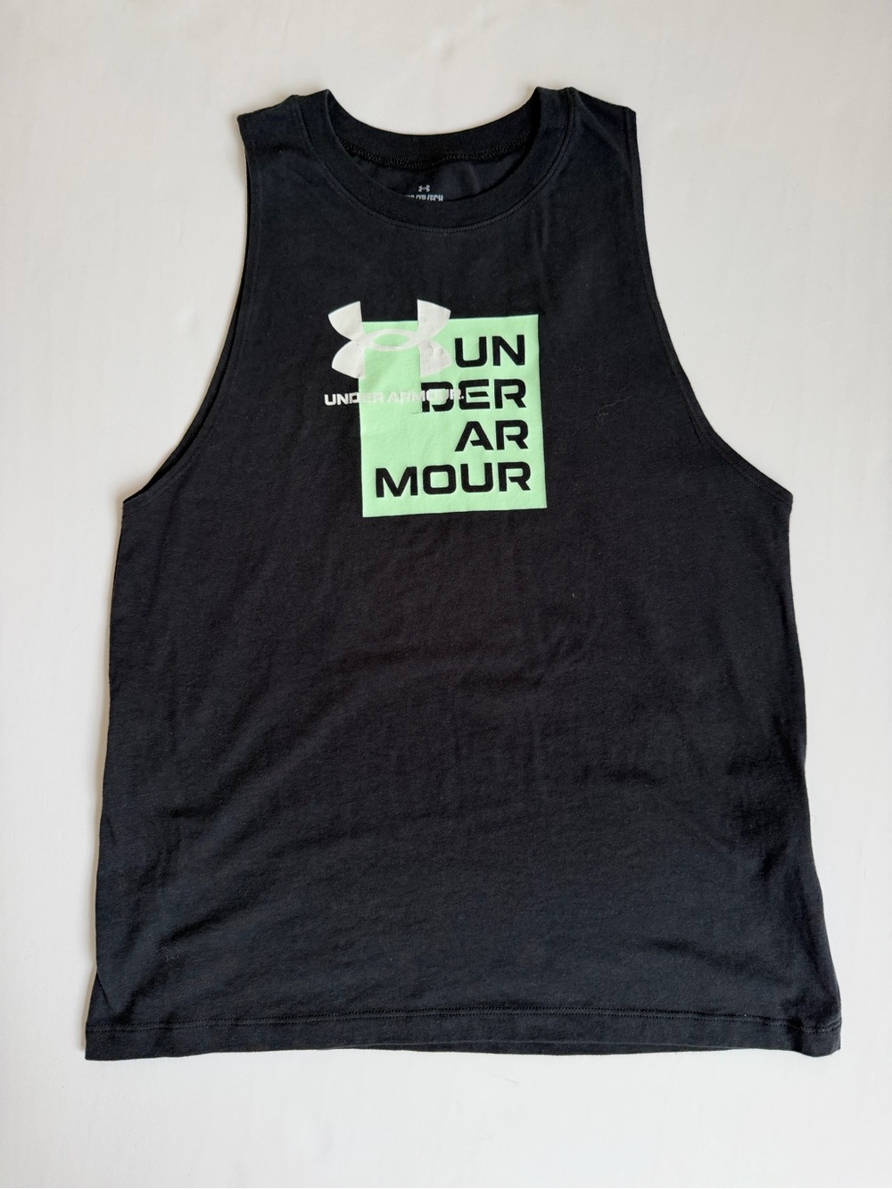 ⁠Under Armour Black Graphic Logo Tank Top Size XS⁠